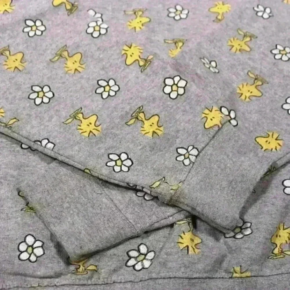 PEANUTS Woodstock Flowers Graphic Print Long Sleeve Crew Neck Sweatshirt Women M - Picture 4 of 8